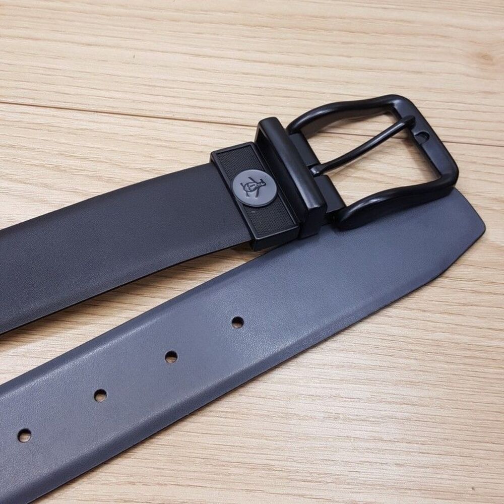PENGUIN Belt Mens Size Large 32 Black Gray Reversible Bonded Leather